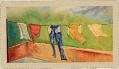 Clothes drying in the breeze, India